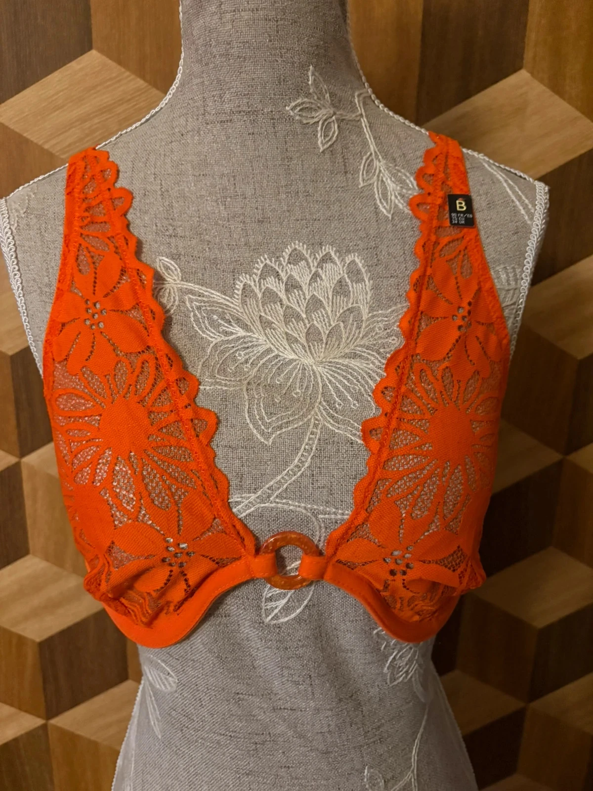 Soutien-gorge dentelle orange